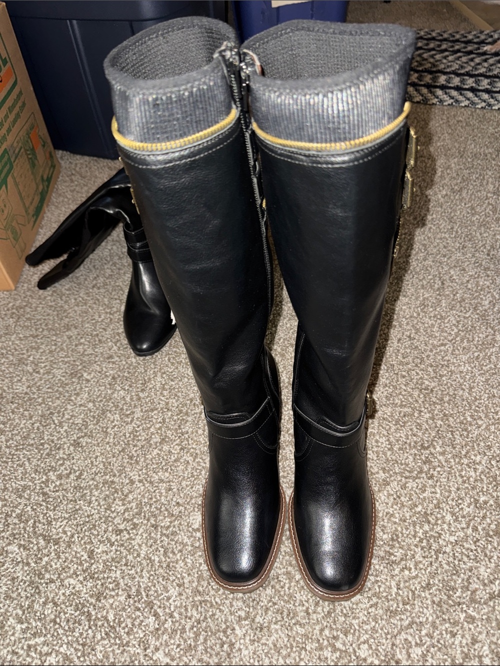 White Mountain Black Over-the-Knee Riding Boots New With Tags